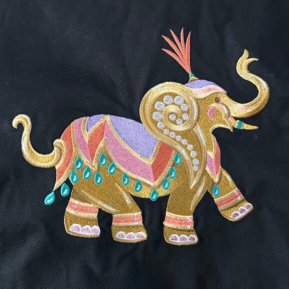 Designer Bob Mackie Wearable Art Embroidered Elephant Jacket 2X Black - Picture 5 of 7